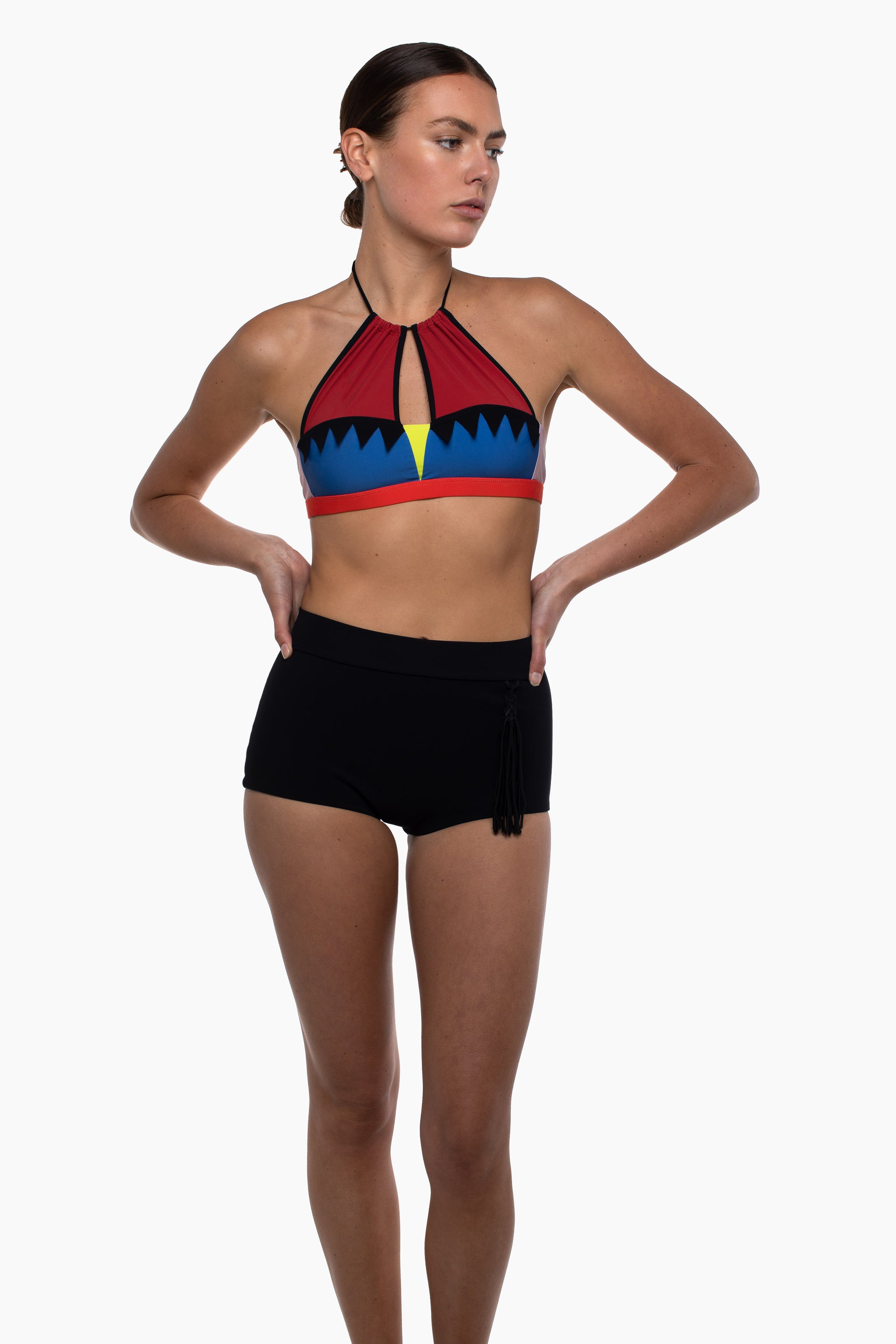 WAKING MOON COLOUR BLOCK BIKINI TOP